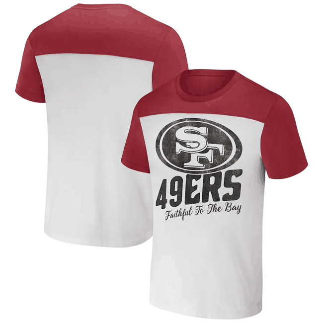 Men's San Francisco 49ers Cream/Red x Darius Rucker Collection Colorblocked T-Shirt